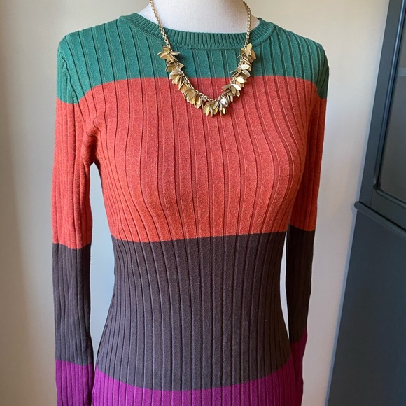 NWT 525 America Colorblock Sweater Dress - Picture 2 of 7